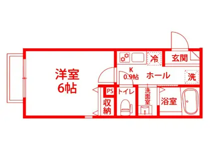 LAIDBACK武蔵小杉(1K/2階)の間取り写真