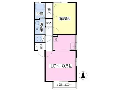 ラフォーレ(1LDK/1階)の間取り写真