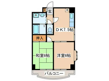 メゾンドYR(2DK/4階)の間取り写真