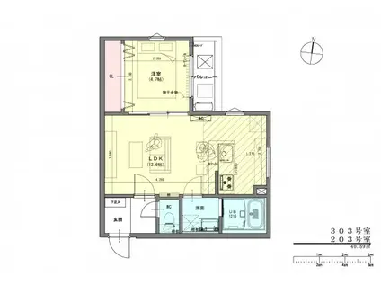 SILKMARE(1LDK/3階)の間取り写真