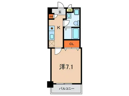 オールドフィールド(1K/2階)の間取り写真