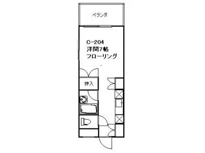 コスモスハイム(1K/2階)の間取り写真