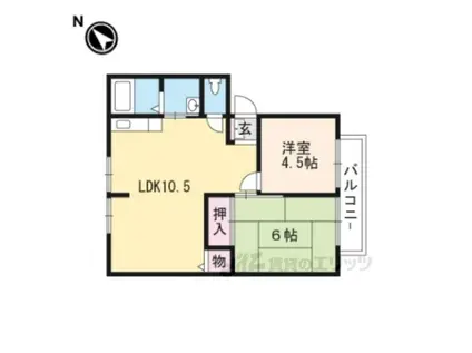 メゾンルイール(2LDK/1階)の間取り写真