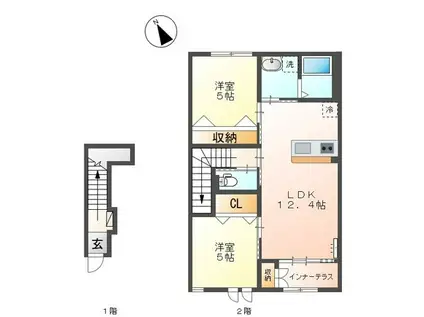 ジュアン(2LDK/2階)の間取り写真
