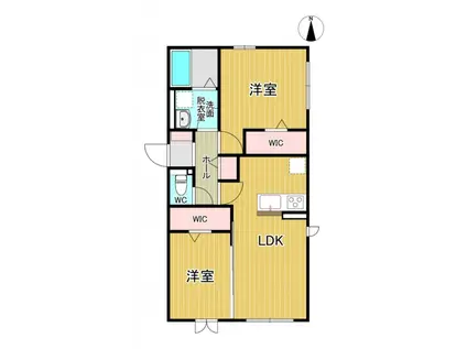 T-HEIM(2LDK/1階)の間取り写真