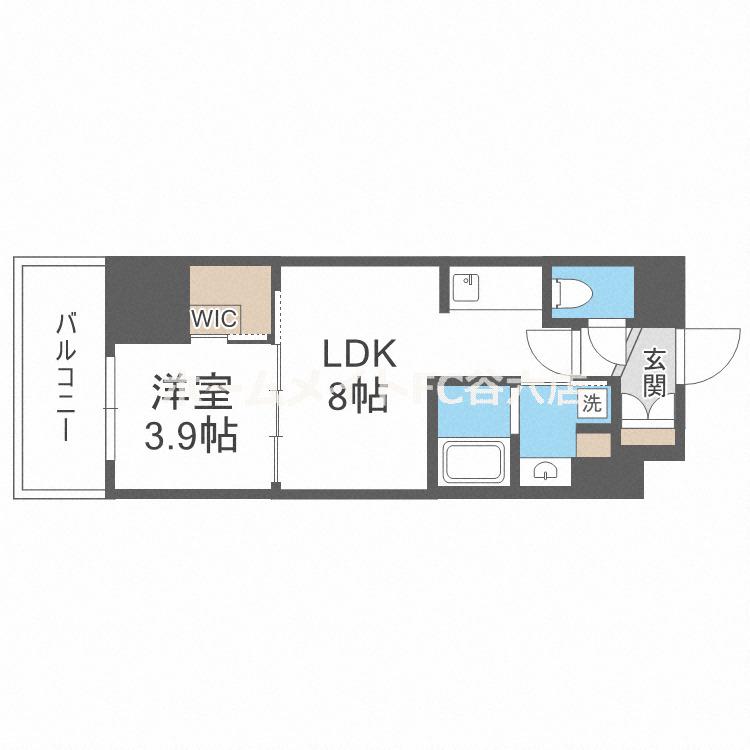 コンフォリア江坂(1LDK/12階)の間取り写真
