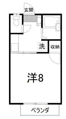 リバーサイド1(1K/2階)の間取り写真