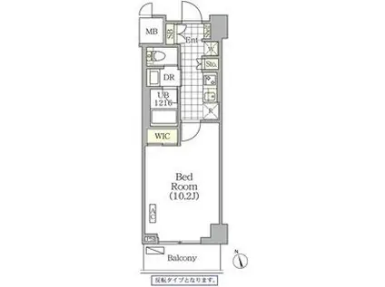 フロントプレイス飯田橋レジデンス(1K/6階)の間取り写真