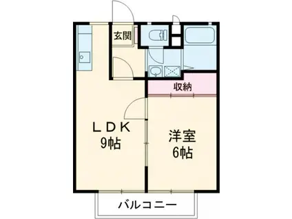 前の山ハイツ(1LDK/2階)の間取り写真
