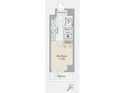 LA DOUCEUR新小岩(1K/10階)の間取り写真