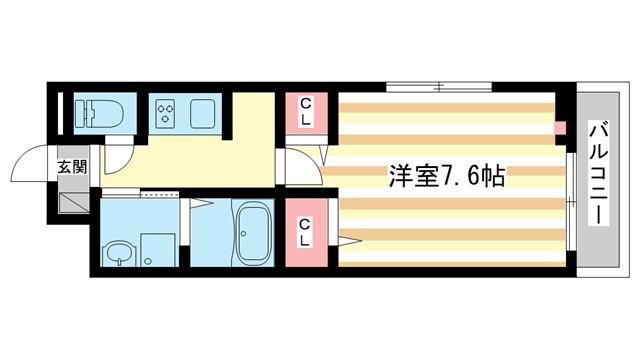 リエゾン学園前(1K/2階)の間取り写真