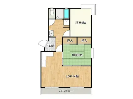 カーサフラグランテ(2LDK/3階)の間取り写真