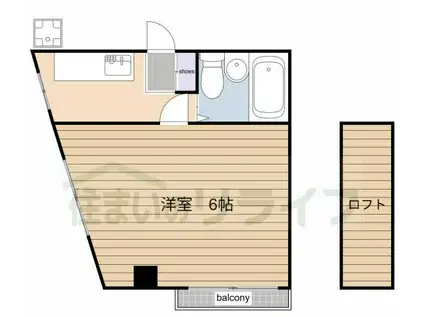ヤジマビル(1K/2階)の間取り写真