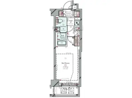 コンシェリア駒込 HILLTOP SQUARE(1K/4階)の間取り写真