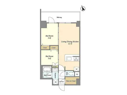 ドゥーエ南砂町(2LDK/4階)の間取り写真