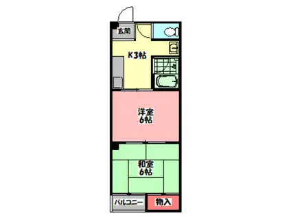 メゾンまどか(2K/2階)の間取り写真