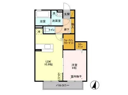 グラシアス(1LDK/2階)の間取り写真