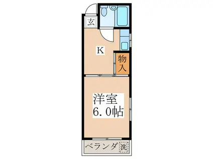 ハイツ三和(1K/1階)の間取り写真