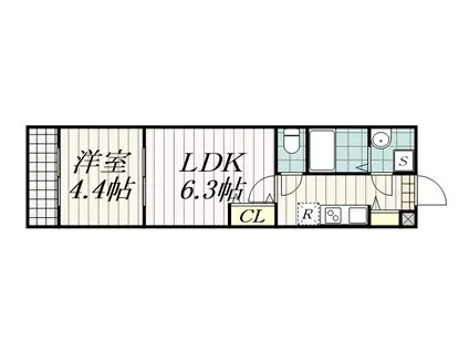 インシュランスビルディング18(1LDK/3階)の間取り写真