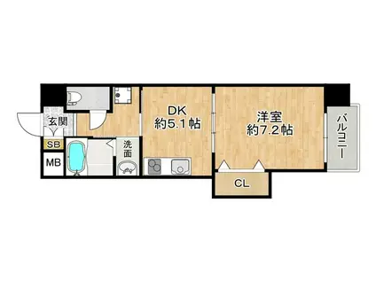 グレースTM(1DK/10階)の間取り写真