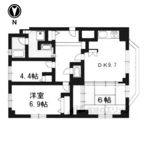 メゾン洛北(2LDK/5階)の間取り写真