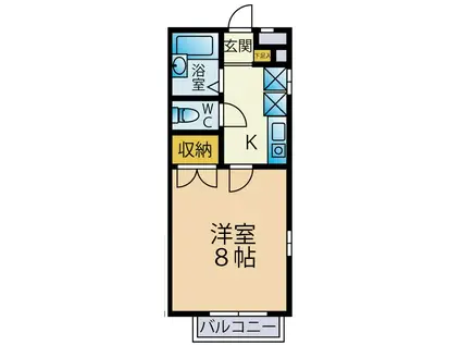 ベルエキップII(1K/2階)の間取り写真