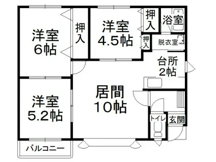 ルイ・シャンティK(3LDK/1階)の間取り写真
