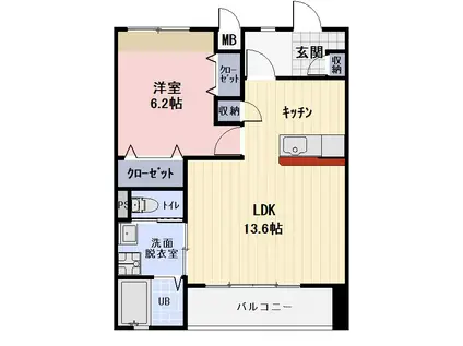 ウィンズ雅(1LDK/2階)の間取り写真