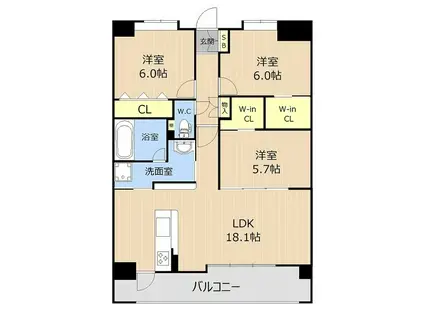 LIBTH平成駅前(3LDK/4階)の間取り写真