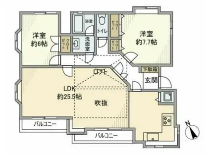 代沢戸建 2F(2LDK/2階)の間取り写真