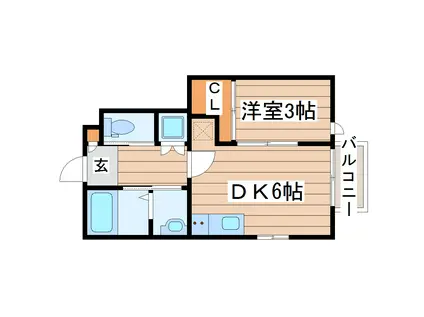 AIN KANO(1DK/1階)の間取り写真