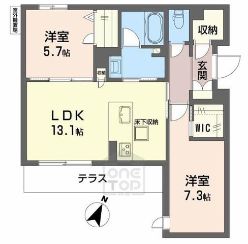 シャーメゾン ラヴィ(2LDK/1階)の間取り写真
