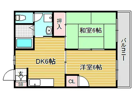 フルール大谷(2DK/2階)の間取り写真