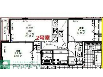 ピースコート登戸VI 6(2LDK/3階)の間取り写真