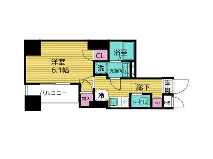 レガシア目黒リバーコート(1K/5階)の間取り写真