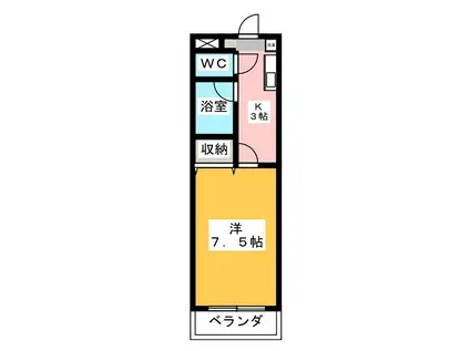 TOWN COURT柳沢(1K/3階)の間取り写真