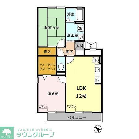 シャネルI&S(2LDK/2階)の間取り写真