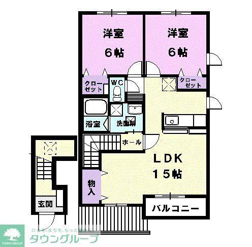 ZITO(2LDK/2階)の間取り写真