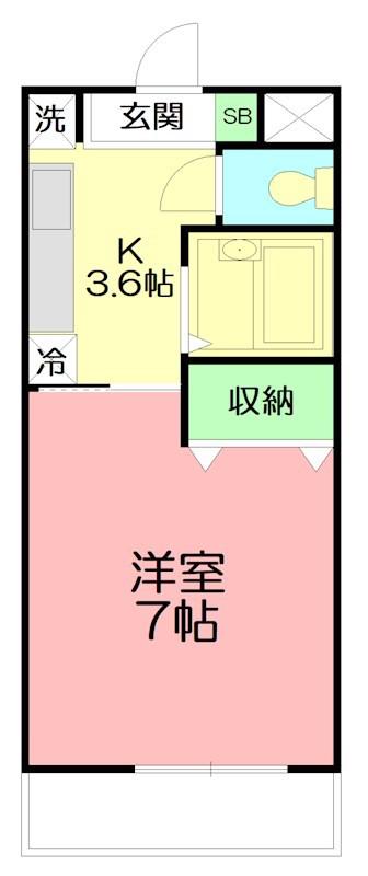 セレッソクエスタ湘南(1K/1階)の間取り写真