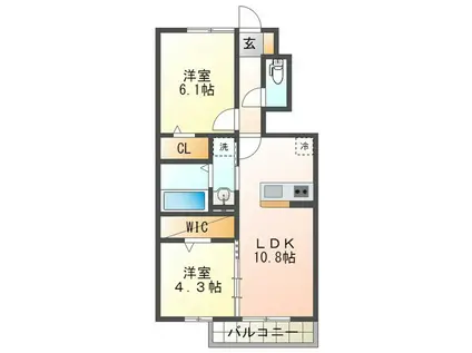 D-ROOM S(2LDK/1階)の間取り写真