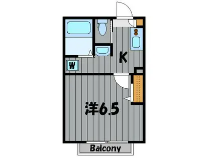 グランソレイユ(1K/2階)の間取り写真