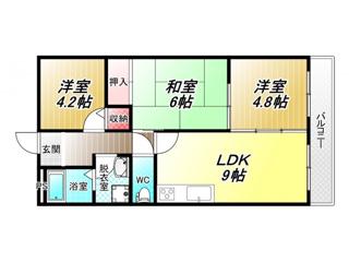 カーサフィオーレ弐番館(3LDK/2階)の間取り写真
