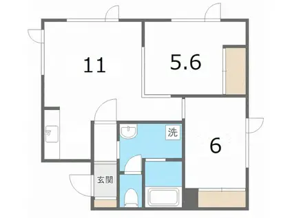 ブロードスペース(2LDK/3階)の間取り写真