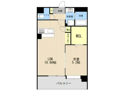 ウォルトン長嶺(1LDK/2階)の間取り写真