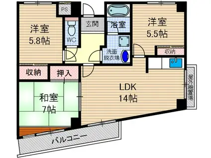 イースト並木(3LDK/2階)の間取り写真