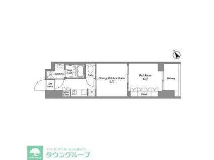 シーズンフラッツ大森西(2K/4階)の間取り写真