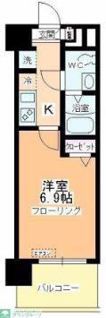 アルファコート西川口19(1K/1階)の間取り写真