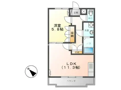 グランクール(1LDK/1階)の間取り写真