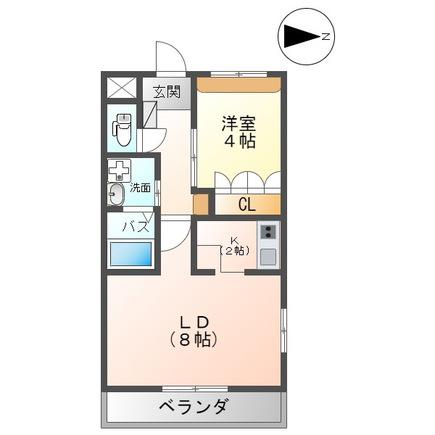 アーシュ・ゴールド(1LDK/1階)の間取り写真