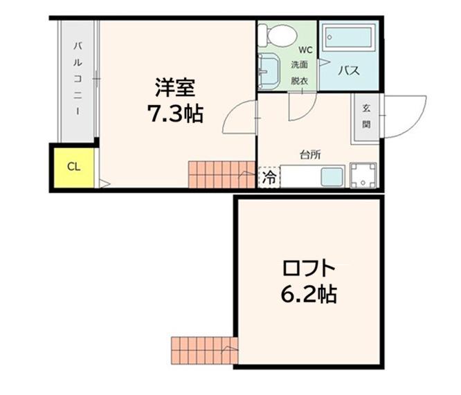 矢嶋コーポ(1K/1階)の間取り写真